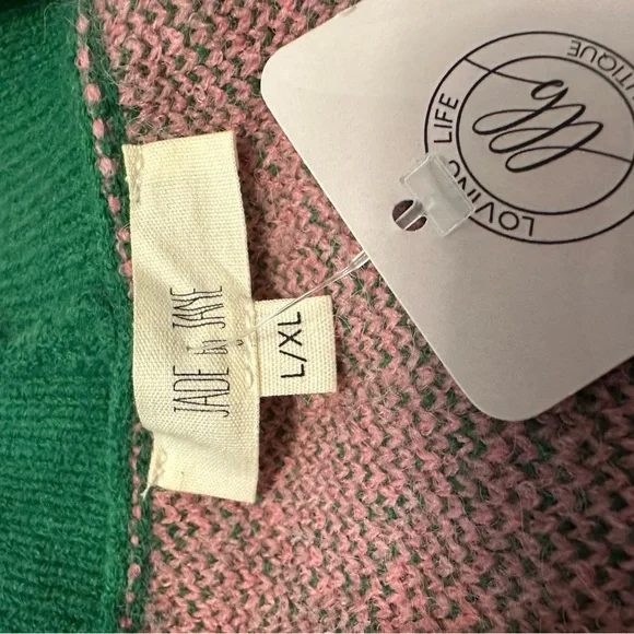 Pink and Green Checkered Cardigan - Picture 4 of 5